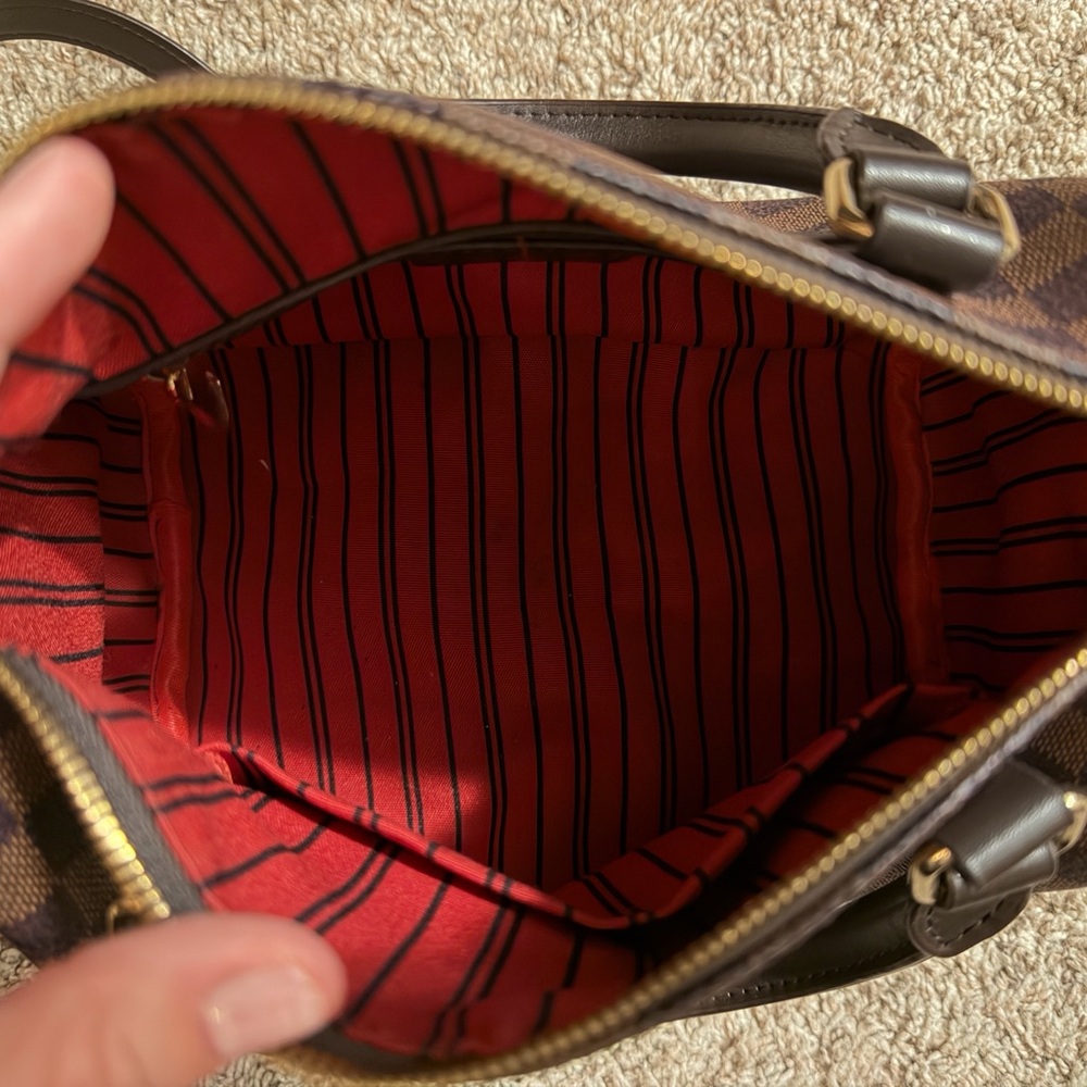 Brown Checkered Handbag - image 4